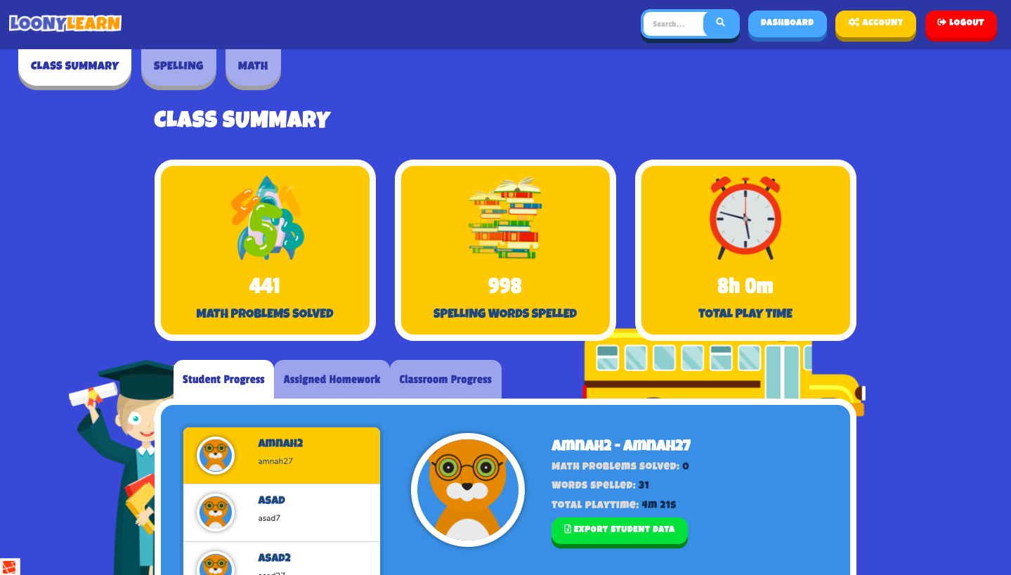 loonylarn dashboard tour